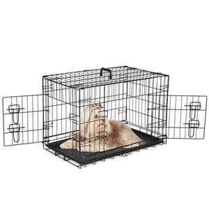 Sweetcrispy Dog Crate Double Door with Divider Foldable Indoor/Outdoor