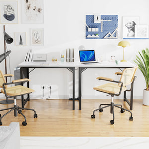 Sweetcrispy Computer Desk with Organizer for Office Bedroom