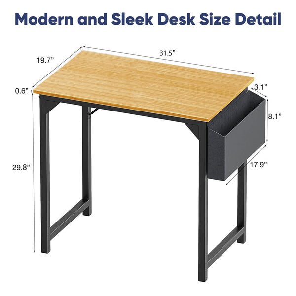 Sweetcrispy Computer Desk with Organizer for Office Bedroom