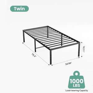 Sweetcrispy Heavy-Duty Metal Platform Bed Frame with Under-Bed Storage
