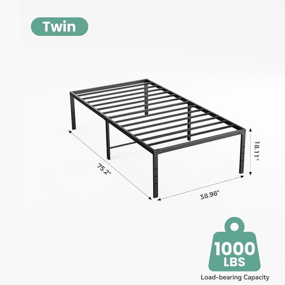 Sweetcrispy Heavy-Duty Metal Platform Bed Frame with Under-Bed Storage
