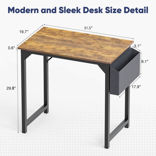 Sweetcrispy Computer Desk with Organizer for Office Bedroom