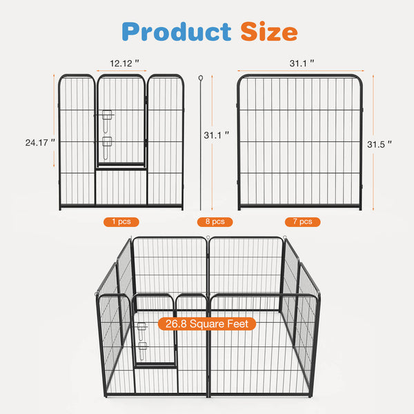 Sweetcrispy Dog Fence Collapsible for Garden Patio