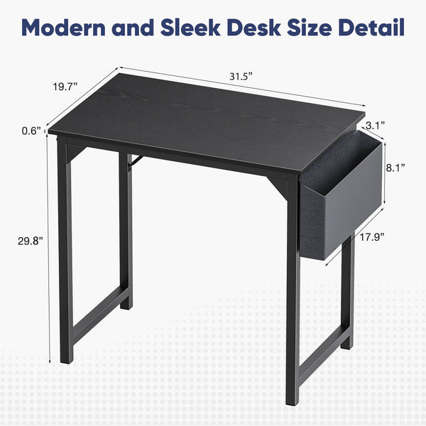 Sweetcrispy Computer Desk with Organizer for Office Bedroom