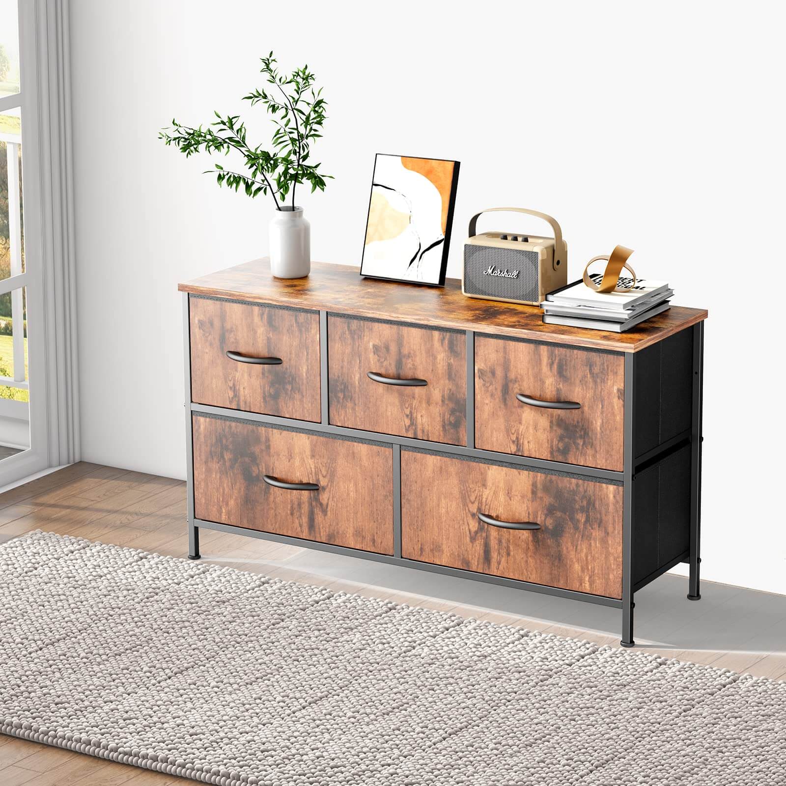 Sweetcrispy Storage Cabinet with Metal Frame for Bedroom Dresser – sweetcrispy