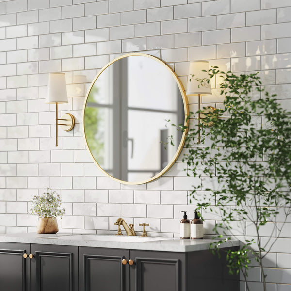 Sweetcrispy Elegant Round Wall Mirror for Home