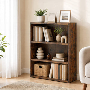 Sweetcrispy Adjustable Bookshelf, Freestanding Bookcase with Storage
