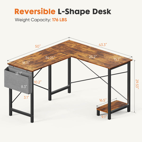 Sweetcrispy Play Table, L-Shape with Stand Side Pocket for Home