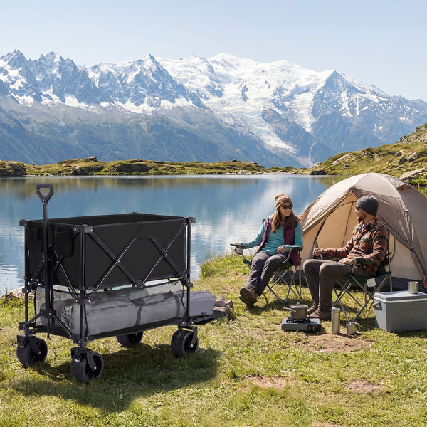 Sweetcrispy HaulMaster 400L Folding Wagon Cart for Camping and Outdoor Use
