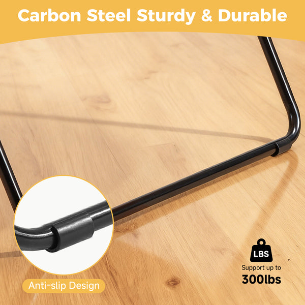 Sweetcrispy Foldable Cushioned Saucer Chair, Lounge Chair with Adjustable Back Support