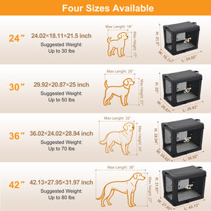Sweetcrispy Portable Foldable Dog Crate, Soft-Sided Pet Carrier with Mesh Panels
