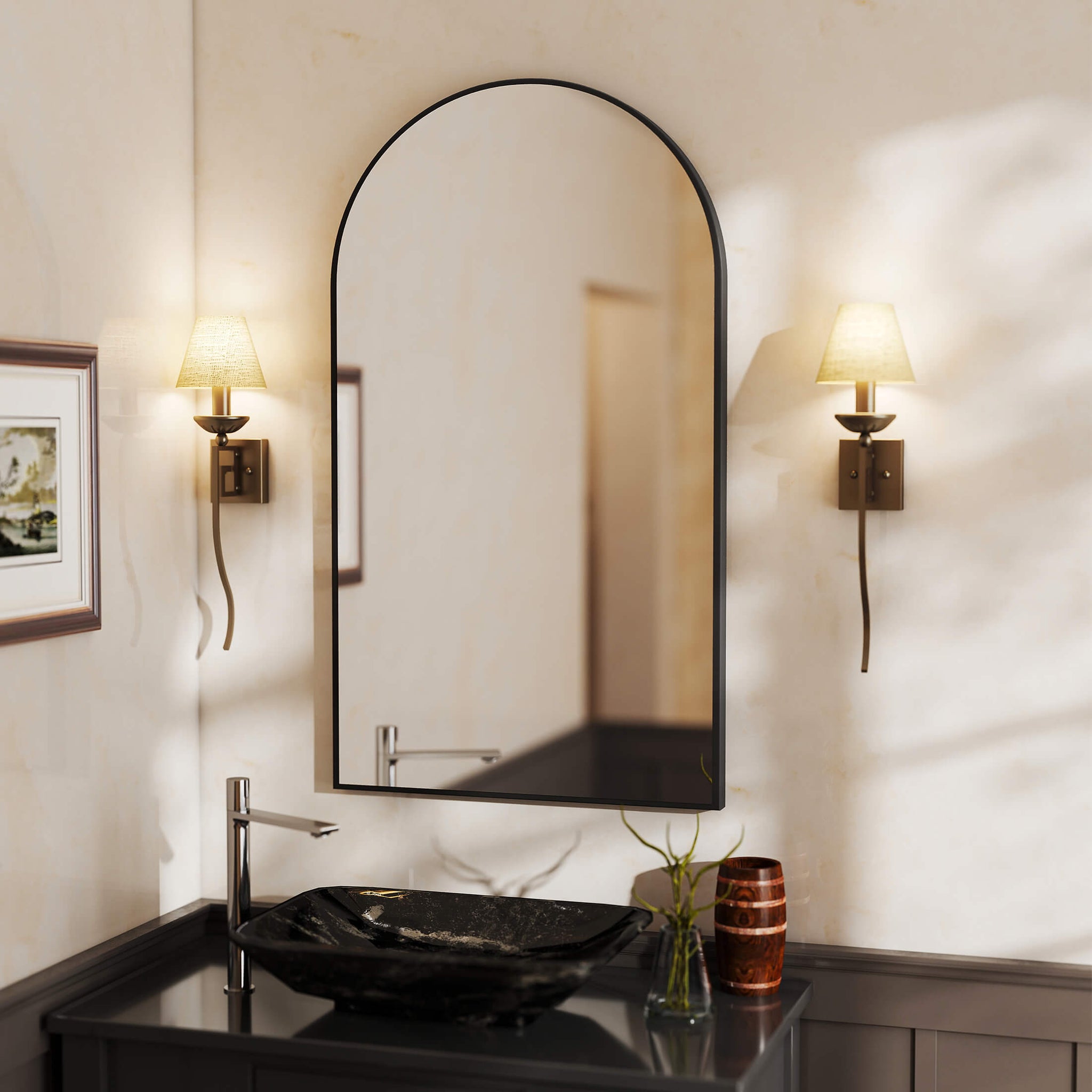 Sweetcrispy Gothic Arched Wall Mirror for Bathroom – sweetcrispy