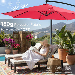 Sweetcrispy 10ft Cantilever Patio Umbrella for Garden, Backyard, Poolside