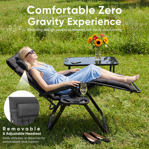 Sweetcrispy Foldable Zero-Gravity Outdoor Lounge Chair for Beach/Patio