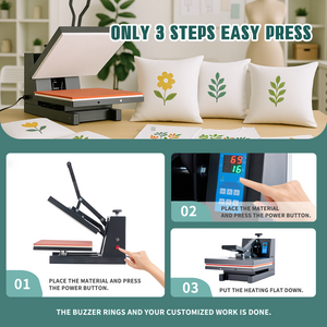 Sweetcrispy 15x15 Heat Press Machine for DIY, Fast Heating and Adjustable Pressure