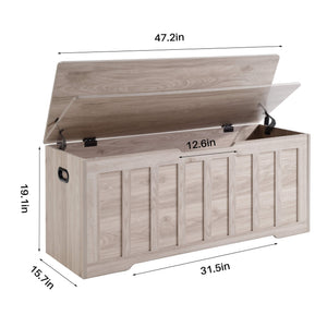 Sweetcrispy Wooden Storage Bench with Soft-Close Lid