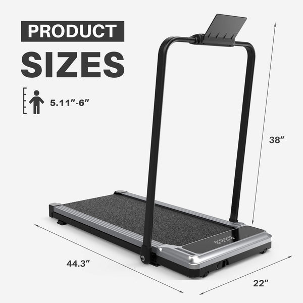 Sweetcrispy Portable Foldable Treadmill with Handrails
