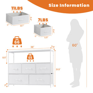 Sweetcrispy Storage Shelf TV Stand for Living Room Bedroom