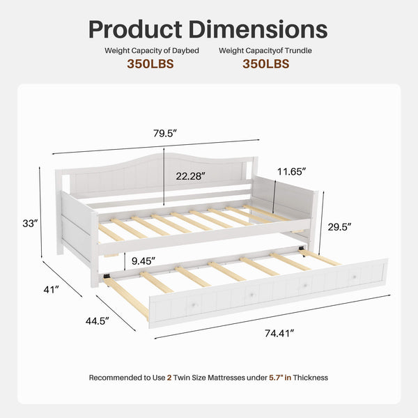 Sweetcrispy SpaceWise Twin Daybed with Trundle Bed for Small Apartments