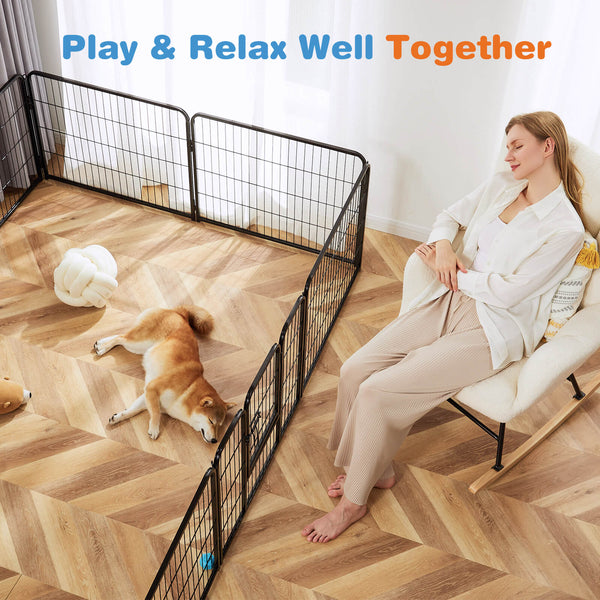 Sweetcrispy Dog Fence Collapsible for Garden Patio