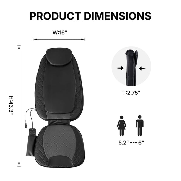 Sweetcrispy Massage Cushion with Heating and Vibration Functions For Car Cushion and Home Office Chair