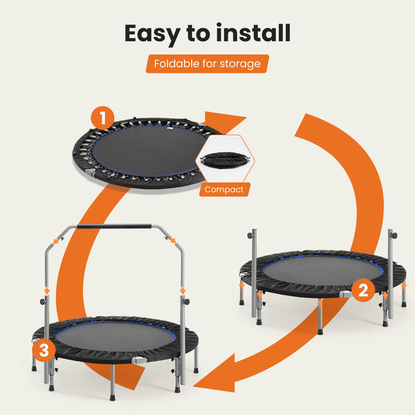 Sweetcrispy Mini Trampoline, Collapsible, Adult Exercise
