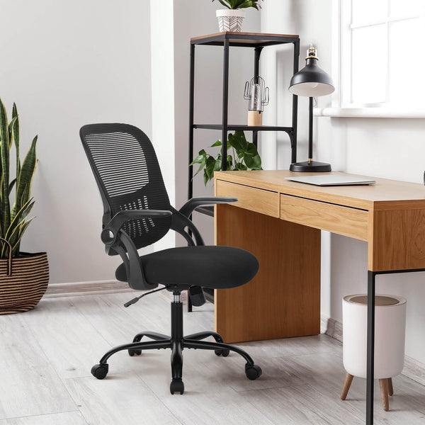 Sweetcrispy Office Chair with Wheels Reversible Armrests