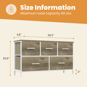 SWEETCRISPY Fabric Dresser, Storage Chest For Bedroom, Closet, Living Room, Hallway