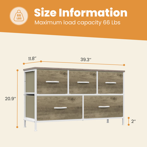 SWEETCRISPY Fabric Dresser, Storage Chest For Bedroom, Closet, Living Room, Hallway