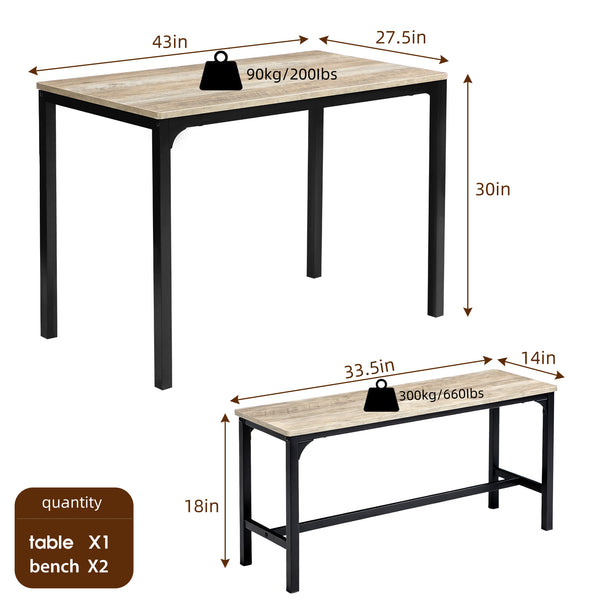 Sweetcrispy 3-Piece / 4-Piece Dining Table Set for Small Spaces, Apartments & Dining Rooms