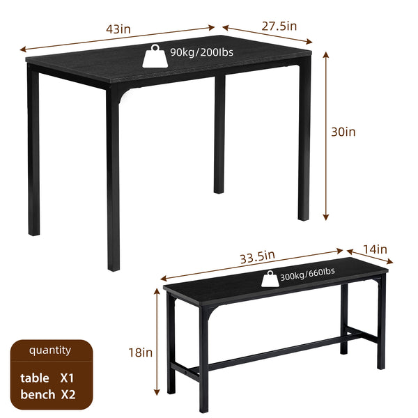 Sweetcrispy 3-Piece / 4-Piece Dining Table Set for Small Spaces, Apartments & Dining Rooms