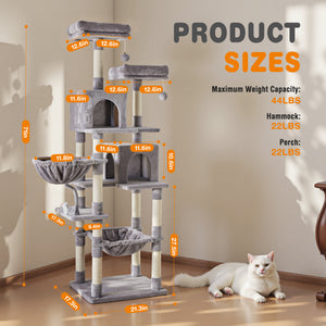 Sweetcrispy 71" Multi-Level Cat Tree, Cat Tower for Indoor Cats