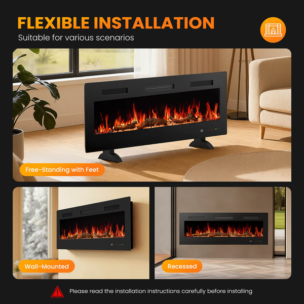 Sweetcrispy Smart Electric Fireplace for Indoor Use