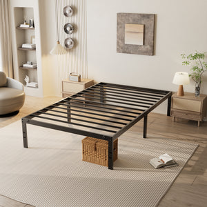 Sweetcrispy Heavy Duty Metal Bed Frame with Under-Bed Storage for Bedroom