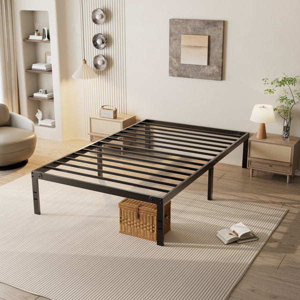 Sweetcrispy Heavy Duty Metal Bed Frame with Under-Bed Storage for Bedroom