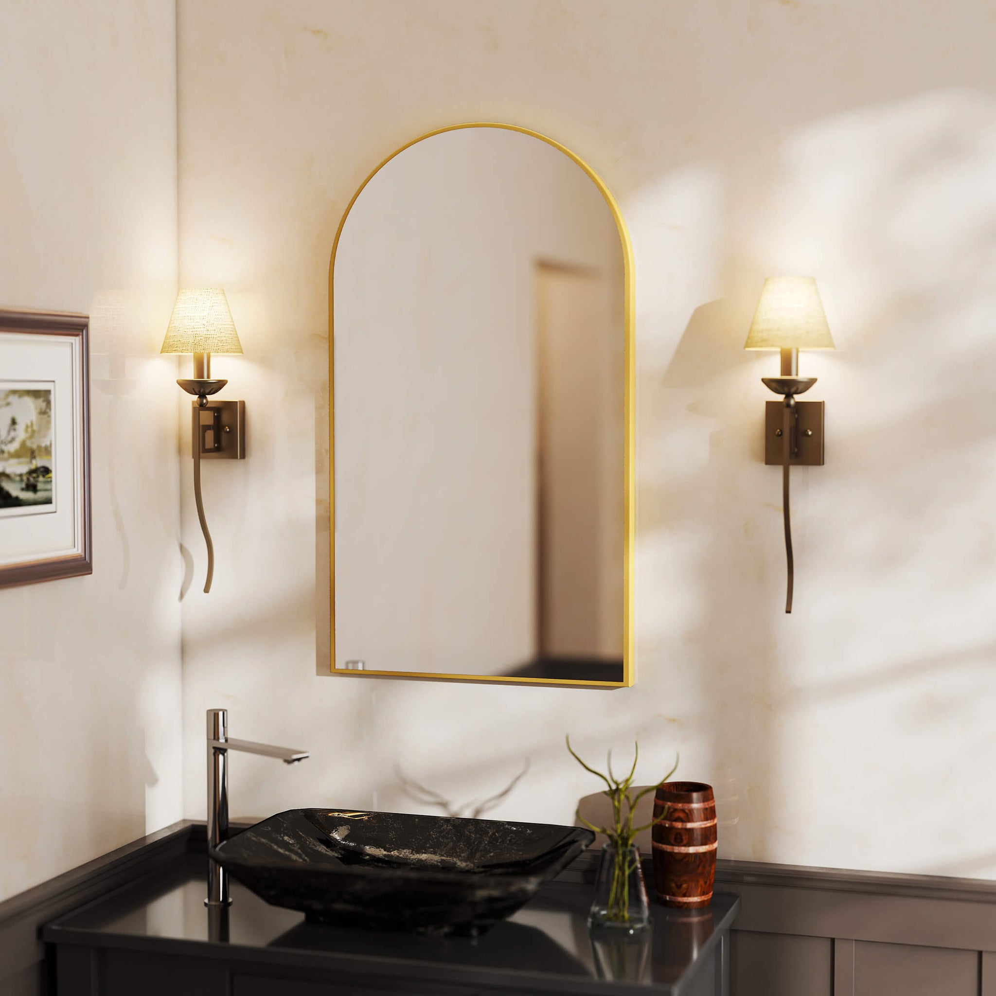 Sweetcrispy Gothic Arched Wall Mirror for Bathroom – sweetcrispy