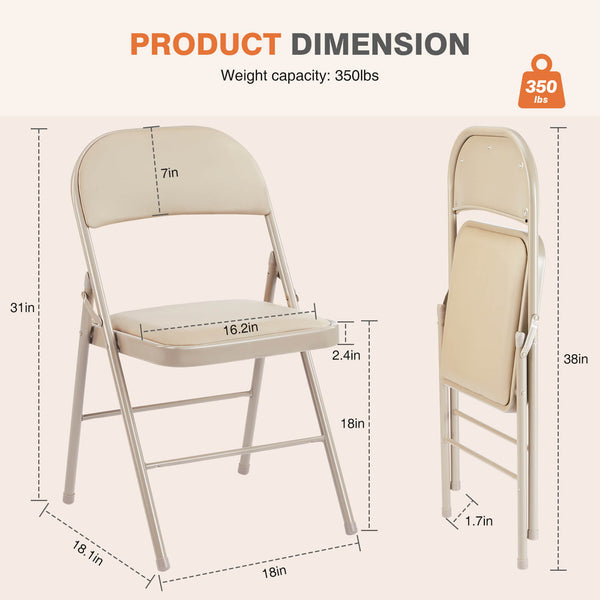 Sweetcrispy Leather Folding Chair for Events and Home Use