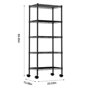 Sweetcrispy Heavy Duty Rolling Wire Storage Shelves for Kitchen/Pantry/Basement