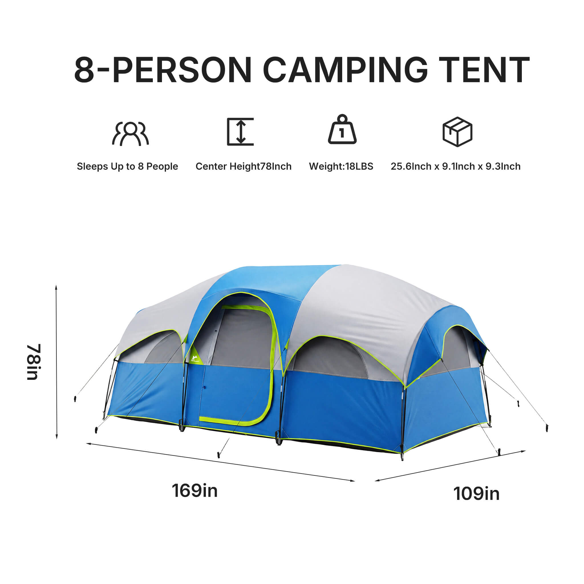 Sweetcrispy 8‑Person Family Camping Tent for Outdoor Camping