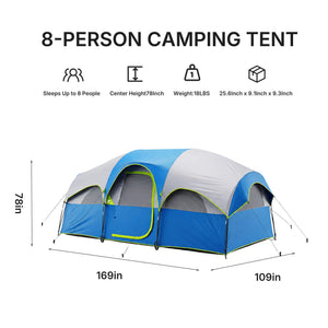 Sweetcrispy 8‑Person Family Camping Tent for Outdoor Camping