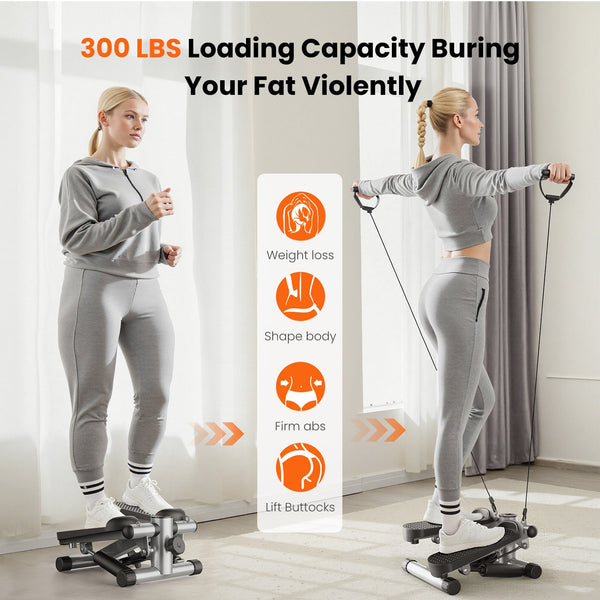 edx Steppers for Exercise, Mini Home Fitness Step with Resistance, Load Capacity 300lbs, with Digital Display, for Indoor Fitness