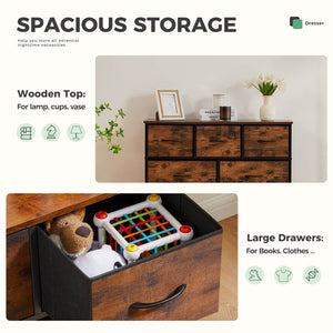Sweetcrispy Dresser Wooden Top with Storage for Living Room Bedroom
