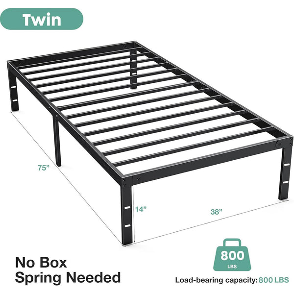 Sweetcrispy Heavy-Duty Metal Platform Bed Frame with Under-Bed Storage