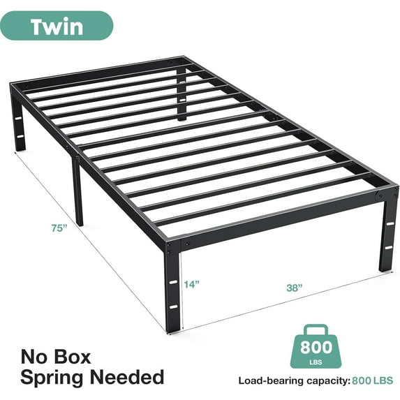 Sweetcrispy Heavy-Duty Metal Platform Bed Frame with Under-Bed Storage