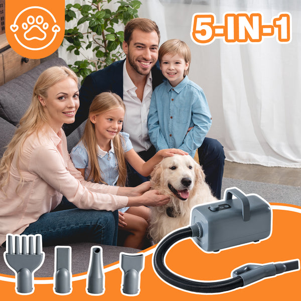 Sweetcrispy Pet Hair Dryer with Adjustable Speed/Temperature, Grooming Dryer