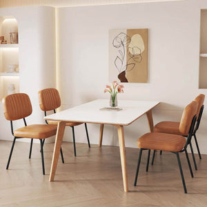 Sweetcrispy Dining Chair 2 Piece Faux Leather Cushion Set for Dining Room
