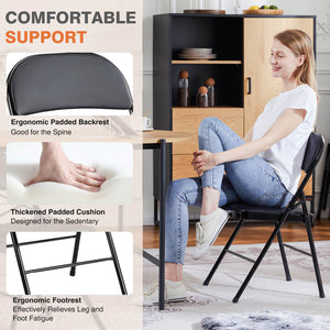 Sweetcrispy Leather Folding Chair for Events and Home Use