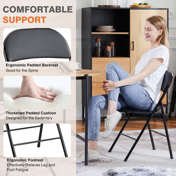 Sweetcrispy Leather Folding Chair for Events and Home Use