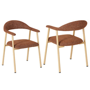 Sweetcrispy Linen-Upholstered Ergonomic Dining Chairs Set of 2
