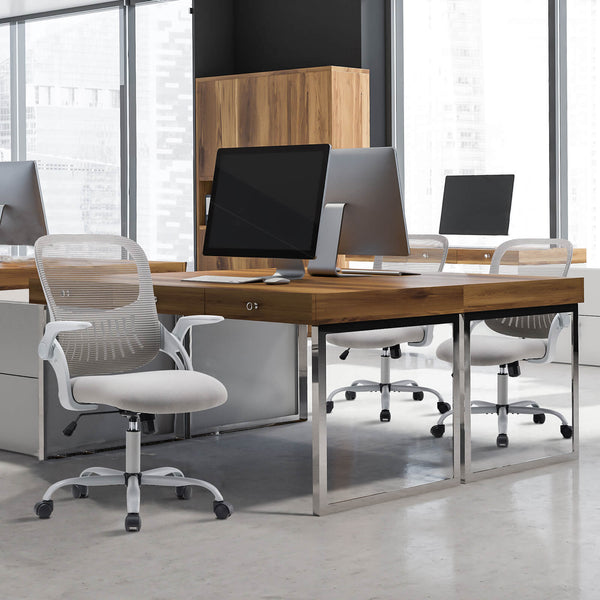 Sweetcrispy Office Chair with Wheels Reversible Armrests